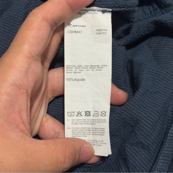 Ripcurl Ourtime Texture Shirt Slate Short Sleeve Button Up Top M - Picture 8 of 8